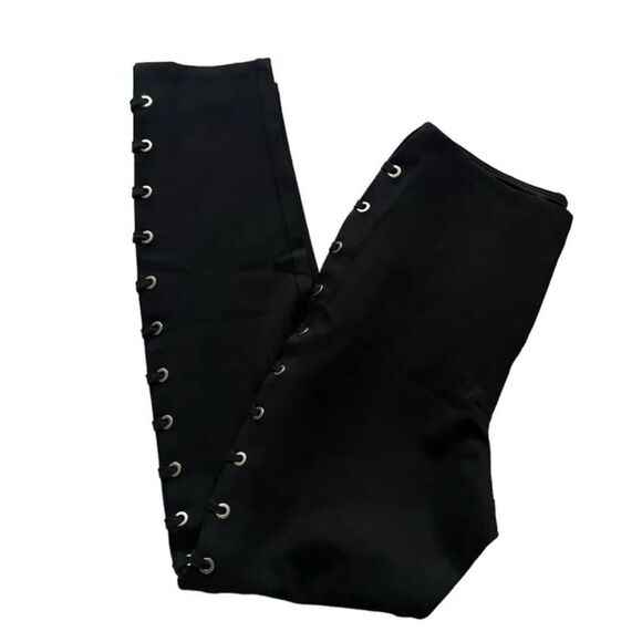 NEW Lysse Criss Cross Ponte Leggings Pants Rock n Roll Concert Gothic - Picture 3 of 6